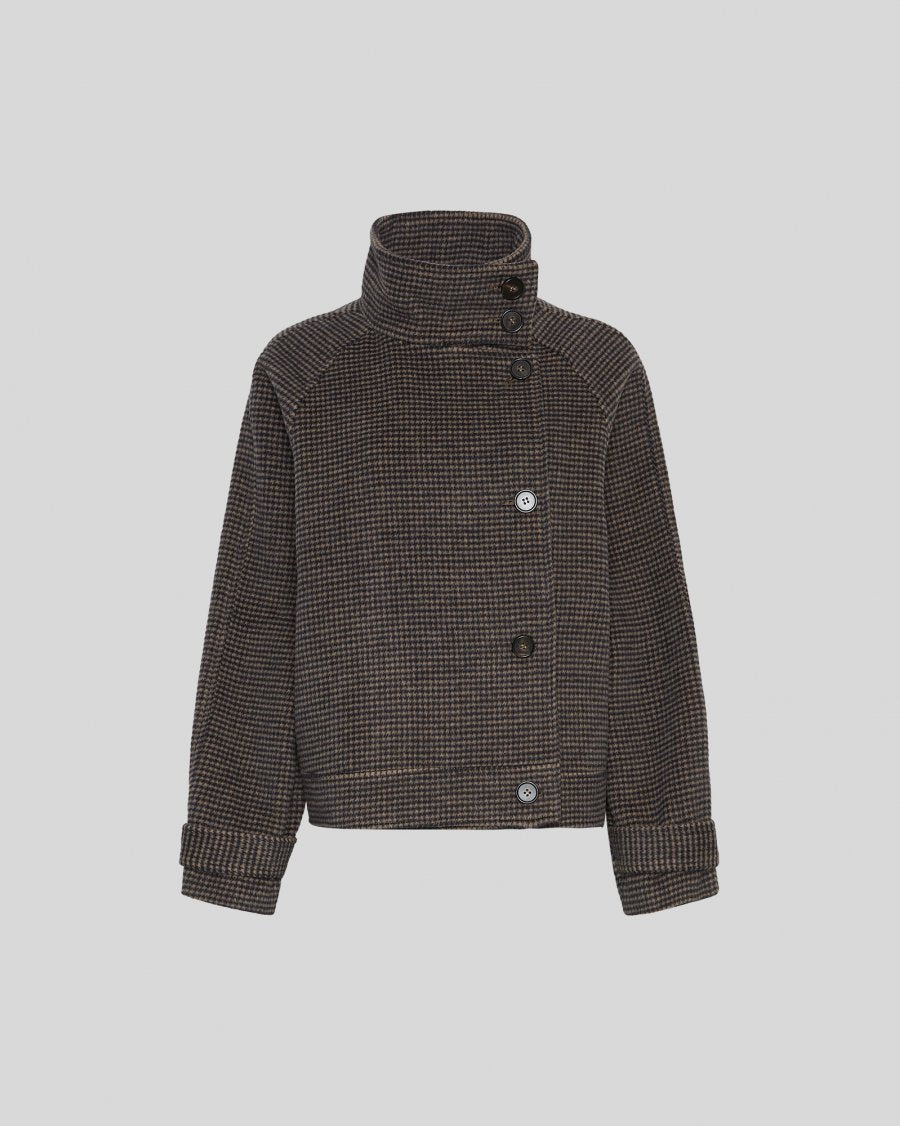 MSCH Copenhagen Jacke Pamela – Karierte Wolljacke in Braun