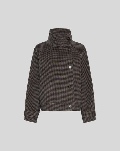MSCH Copenhagen Jacke Pamela – Karierte Wolljacke in Braun